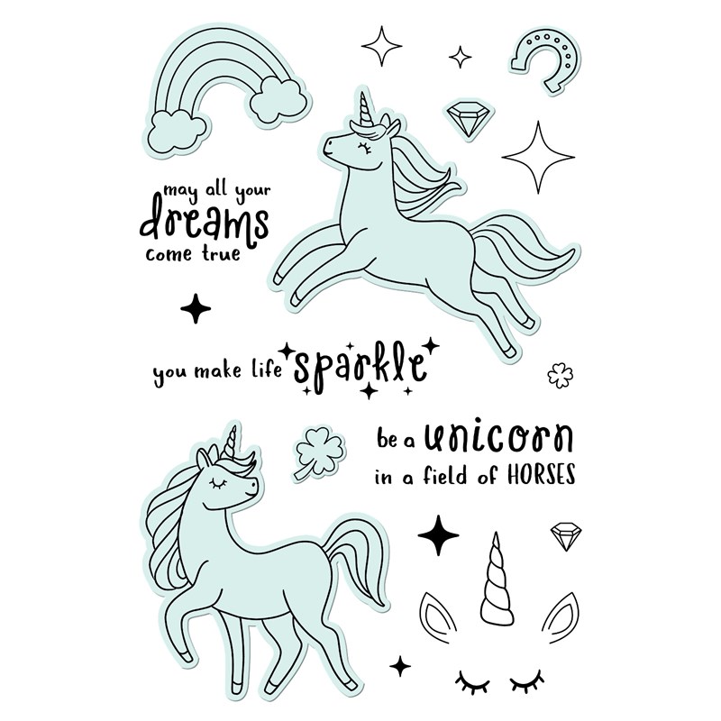 Unicorn Dreams Stamp + Thin Cuts