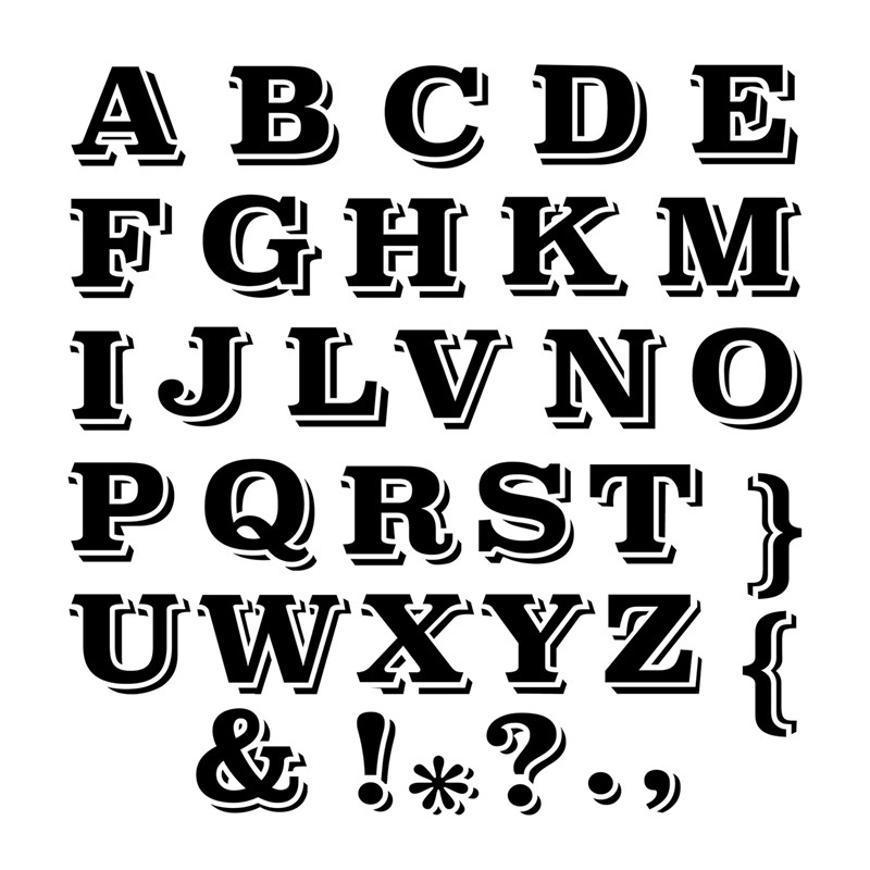 Shadow Alphabet Stamp Set